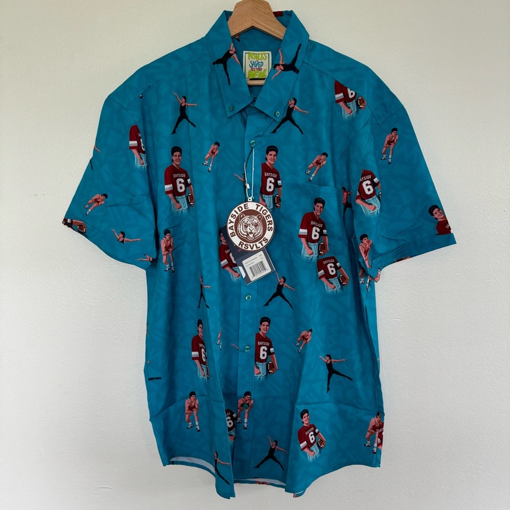 NEW RSVLTS x Saved By The Bell Shirt Mens XL AC Slater Bayside Tigers Button Up